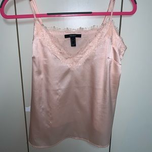 Pink Satin Lace Top